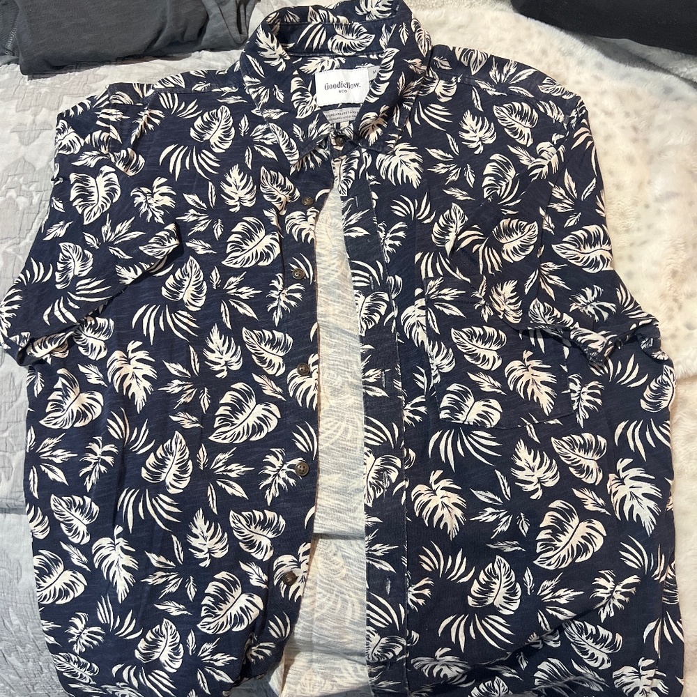 Blue tropical cotton shirt